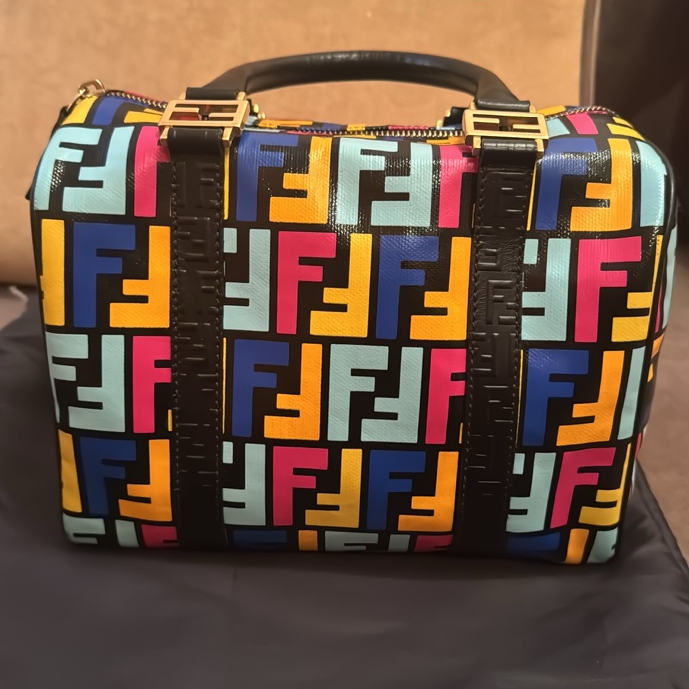 Fendi zucca boston multicolor bag
